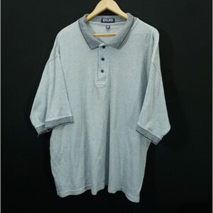 VTG King Louie Men's 2XL Gray Knit Polo Shirt USA Made Golf Bowling Short Sleeve